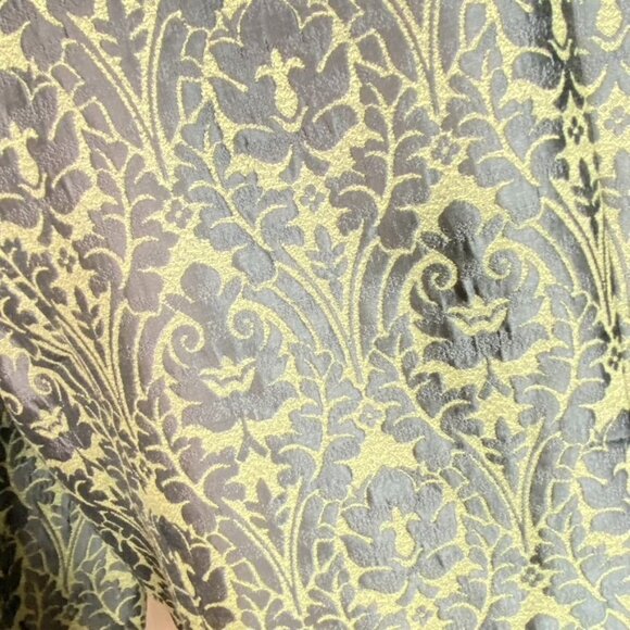 Vintage Kasper 55% Silk Brocade  Mango Structured Coat Size 14 Gray & Green - Picture 9 of 10